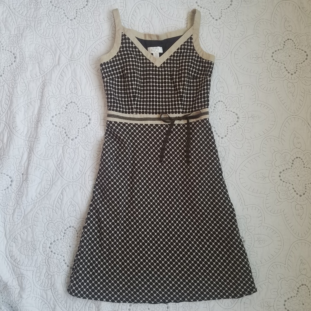 Loft Chocolate Dot Dress